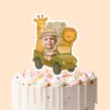 Custom Safari Driver Face Cutout – Cake Topper Custom Safari Driver Face Cutout shown on a cake topper mockup
