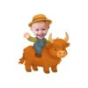 Custom Farmer Riding a Shaggy Highland Cow Face Cutout – Original Custom Farmer Riding a Shaggy Highland Cow Face Cutout design preview