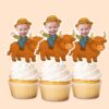 Custom Farmer Riding a Shaggy Highland Cow Face Cutout – Cupcake Topper Custom Farmer Riding a Shaggy Highland Cow Face Cutout shown on a cupcake topper mockup
