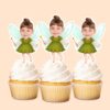 Custom Green Woodland Fairy with Wand Face Cutout – Cupcake Topper Custom Green Woodland Fairy with Wand Face Cutout shown on a cupcake topper mockup