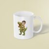 Custom Child Riding a Roaring Green Face Cutout – Mug Custom Child Riding a Roaring Green Face Cutout shown on a mug mockup