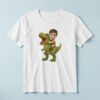 Custom Child Riding a Roaring Green Face Cutout – T-shirt Custom Child Riding a Roaring Green Face Cutout shown on a T-shirt mockup