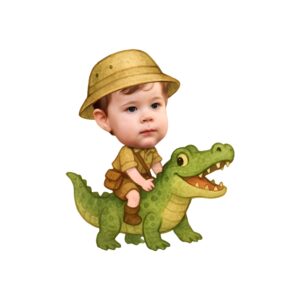 Custom Crocodile Safari Khaki Shirt and Shorts Face Cutout – Original Custom Crocodile Safari Khaki Shirt and Shorts Face Cutout design preview