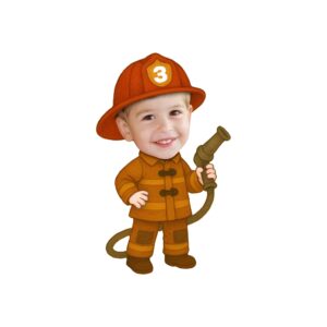 Custom Number 3 Firefighter Holding a Hose Face Cutout – Original Custom Number 3 Firefighter Holding a Hose Face Cutout design preview