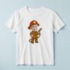Custom Number 3 Firefighter Holding a Hose Face Cutout – T-shirt Custom Number 3 Firefighter Holding a Hose Face Cutout shown on a T-shirt mockup