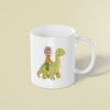 Custom Child Riding a Green Long-Neck Dinosaur Face Cutout – Mug Custom Child Riding a Green Long-Neck Dinosaur Face Cutout shown on a mug mockup