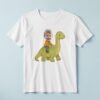 Custom Child Riding a Green Long-Neck Dinosaur Face Cutout – T-shirt Custom Child Riding a Green Long-Neck Dinosaur Face Cutout shown on a T-shirt mockup