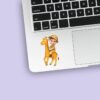 Custom Giraffe Safari Tan Safari Helmet Face Cutout – Sticker Custom Giraffe Safari Tan Safari Helmet Face Cutout shown on a sticker mockup
