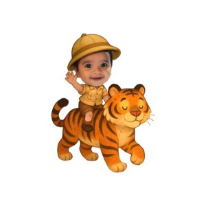 Custom Tiger Safari Rider Waving Face Cutout – Original Custom Tiger Safari Rider Waving Face Cutout design preview