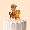 Custom Tiger Safari Rider Waving Face Cutout – Cake Topper Custom Tiger Safari Rider Waving Face Cutout shown on a cake topper mockup