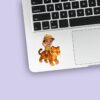 Custom Tiger Safari Rider Waving Face Cutout – Sticker Custom Tiger Safari Rider Waving Face Cutout shown on a sticker mockup