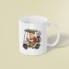 Custom Golfer Driving a Golf Cart Brown Shirt Face Cutout – Mug Custom Golfer Driving a Golf Cart Brown Shirt Face Cutout shown on a mug mockup