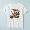 Custom Golfer Driving a Golf Cart Brown Shirt Face Cutout – T-shirt Custom Golfer Driving a Golf Cart Brown Shirt Face Cutout shown on a T-shirt mockup