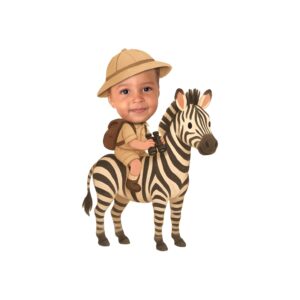 Custom Zebra Safari Explorer Tan Safari Helmet Face Cutout – Original Custom Zebra Safari Explorer Tan Safari Helmet Face Cutout design preview