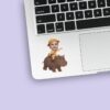 Custom Brown-Gray Hippo Safari Rider Face Cutout – Sticker Custom Brown-Gray Hippo Safari Rider Face Cutout shown on a sticker mockup