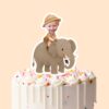 Custom Elephant Safari Explorer Gray Elephant Face Cutout – Cake Topper Custom Elephant Safari Explorer Gray Elephant Face Cutout shown on a cake topper mockup