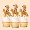 Custom Cheetah Safari Explorer Face Cutout – Cupcake Topper Custom Cheetah Safari Explorer Face Cutout shown on a cupcake topper mockup