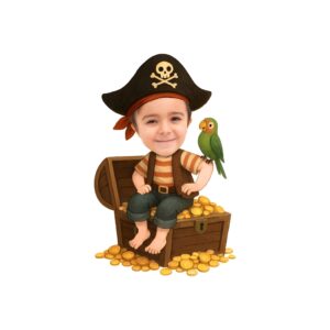 Custom Pirate Seated on a Treasure Chest Face Cutout – Original Custom Pirate Seated on a Treasure Chest Face Cutout design preview