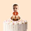 Custom Number 2 Football Player Seated Face Cutout – Cake Topper Custom Number 2 Football Player Seated Face Cutout shown on a cake topper mockup