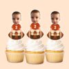 Custom Number 2 Football Player Seated Face Cutout – Cupcake Topper Custom Number 2 Football Player Seated Face Cutout shown on a cupcake topper mockup