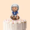 Custom Number 1 Football Player Seated Face Cutout – Cake Topper Custom Number 1 Football Player Seated Face Cutout shown on a cake topper mockup