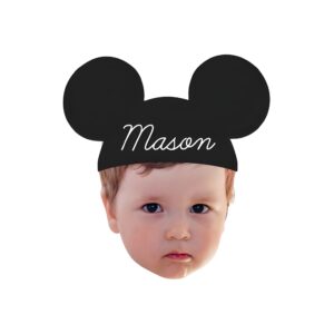 Custom Black Round-Ear Name-Cap Portrait Face Cutout – Original Custom Black Round-Ear Name-Cap Portrait Face Cutout design preview
