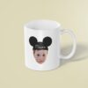 Custom Black Round-Ear Name-Cap Portrait Face Cutout – Mug Custom Black Round-Ear Name-Cap Portrait Face Cutout shown on a mug mockup