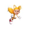 Custom Orange Twin-Tailed Fox Costume Face Cutout – Original Custom Orange Twin-Tailed Fox Costume Face Cutout design preview