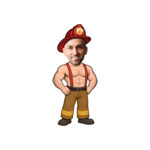 Custom Vintage-Style Firefighter Face Cutout – Original Custom Vintage-Style Firefighter Face Cutout design preview