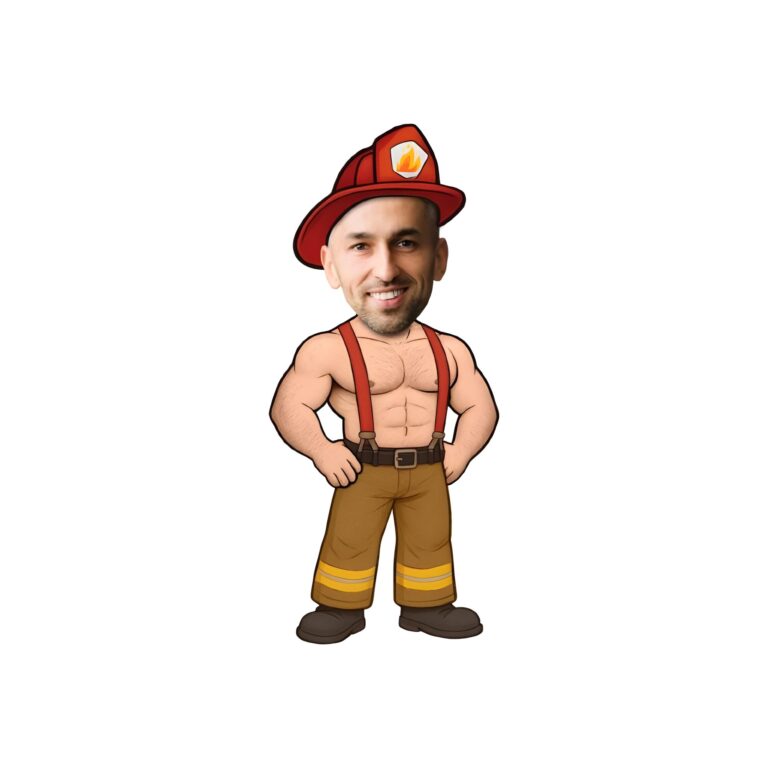 Custom Vintage-Style Firefighter Face Cutout – Original Custom Vintage-Style Firefighter Face Cutout design preview