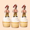 Custom Vintage-Style Firefighter Face Cutout – Cupcake Topper Custom Vintage-Style Firefighter Face Cutout shown on a cupcake topper mockup
