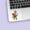 Custom Small Brown Raptor Explorer Rider Face Cutout – Sticker Custom Small Brown Raptor Explorer Rider Face Cutout shown on a sticker mockup