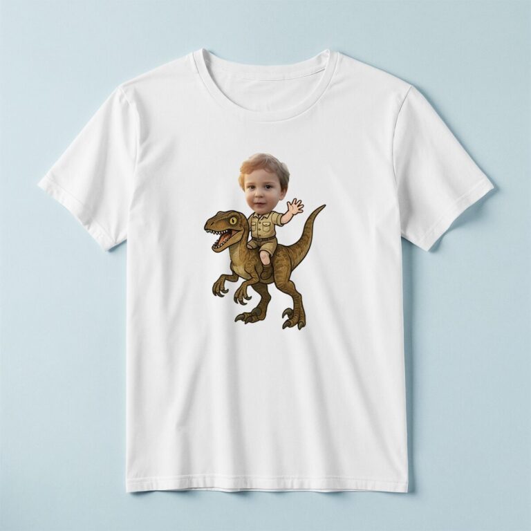 Custom Small Brown Raptor Explorer Rider Face Cutout – T-shirt Custom Small Brown Raptor Explorer Rider Face Cutout shown on a T-shirt mockup