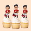 Custom Number 2 American Football Player Face Cutout – Cupcake Topper Custom Number 2 American Football Player Face Cutout shown on a cupcake topper mockup