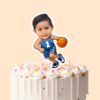 Custom Number 1 Basketball Player Dribbling Face Cutout – Cake Topper Custom Number 1 Basketball Player Dribbling Face Cutout shown on a cake topper mockup