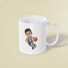Custom Number 1 Basketball Player Dribbling Face Cutout – Mug Custom Number 1 Basketball Player Dribbling Face Cutout shown on a mug mockup