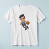 Custom Number 1 Basketball Player Dribbling Face Cutout – T-shirt Custom Number 1 Basketball Player Dribbling Face Cutout shown on a T-shirt mockup