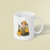 Custom Bulldozer Driver Waving Face Cutout – Mug Custom Bulldozer Driver Waving Face Cutout shown on a mug mockup