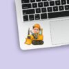 Custom Bulldozer Driver Waving Face Cutout – Sticker Custom Bulldozer Driver Waving Face Cutout shown on a sticker mockup