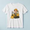 Custom Bulldozer Driver Waving Face Cutout – T-shirt Custom Bulldozer Driver Waving Face Cutout shown on a T-shirt mockup