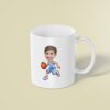 Custom Basketball Player Dribbling Face Cutout – Mug Custom Basketball Player Dribbling Face Cutout shown on a mug mockup