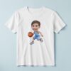 Custom Basketball Player Dribbling Face Cutout – T-shirt Custom Basketball Player Dribbling Face Cutout shown on a T-shirt mockup