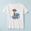 Custom Blue Triceratops Brown Safari Hat Face Cutout – T-shirt Custom Blue Triceratops Brown Safari Hat Face Cutout shown on a T-shirt mockup