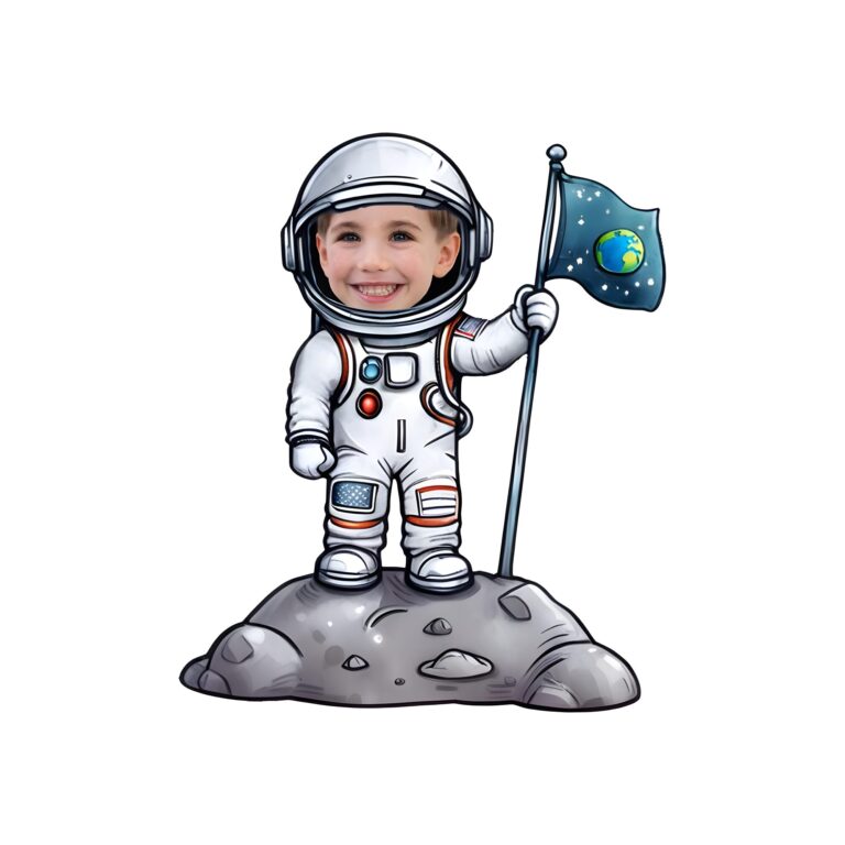 Custom Astronaut Planting a Space Flag Face Cutout – Original Custom Astronaut Planting a Space Flag Face Cutout design preview