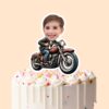 Custom Rider on a Classic Motorcycle Face Cutout – Cake Topper Custom Rider on a Classic Motorcycle Face Cutout shown on a cake topper mockup