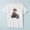 Custom Rider on a Classic Motorcycle Face Cutout – T-shirt Custom Rider on a Classic Motorcycle Face Cutout shown on a T-shirt mockup