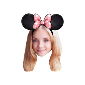 Custom Pink Polka-Dot Round-Ear Bow Portrait Face Cutout – Original Custom Pink Polka-Dot Round-Ear Bow Portrait Face Cutout design preview