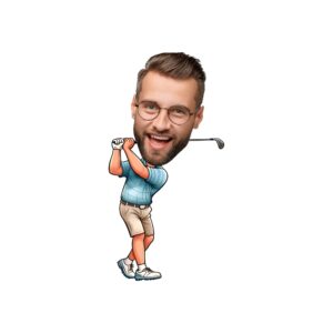 Custom Golfer Completing Light Blue Polo Face Cutout – Original Custom Golfer Completing Light Blue Polo Face Cutout design preview