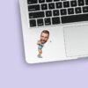 Custom Golfer Completing Light Blue Polo Face Cutout – Sticker Custom Golfer Completing Light Blue Polo Face Cutout shown on a sticker mockup