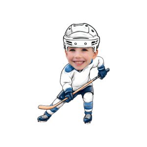 Custom Ice Hockey Skater Handling a Puck Face Cutout – Original Custom Ice Hockey Skater Handling a Puck Face Cutout design preview